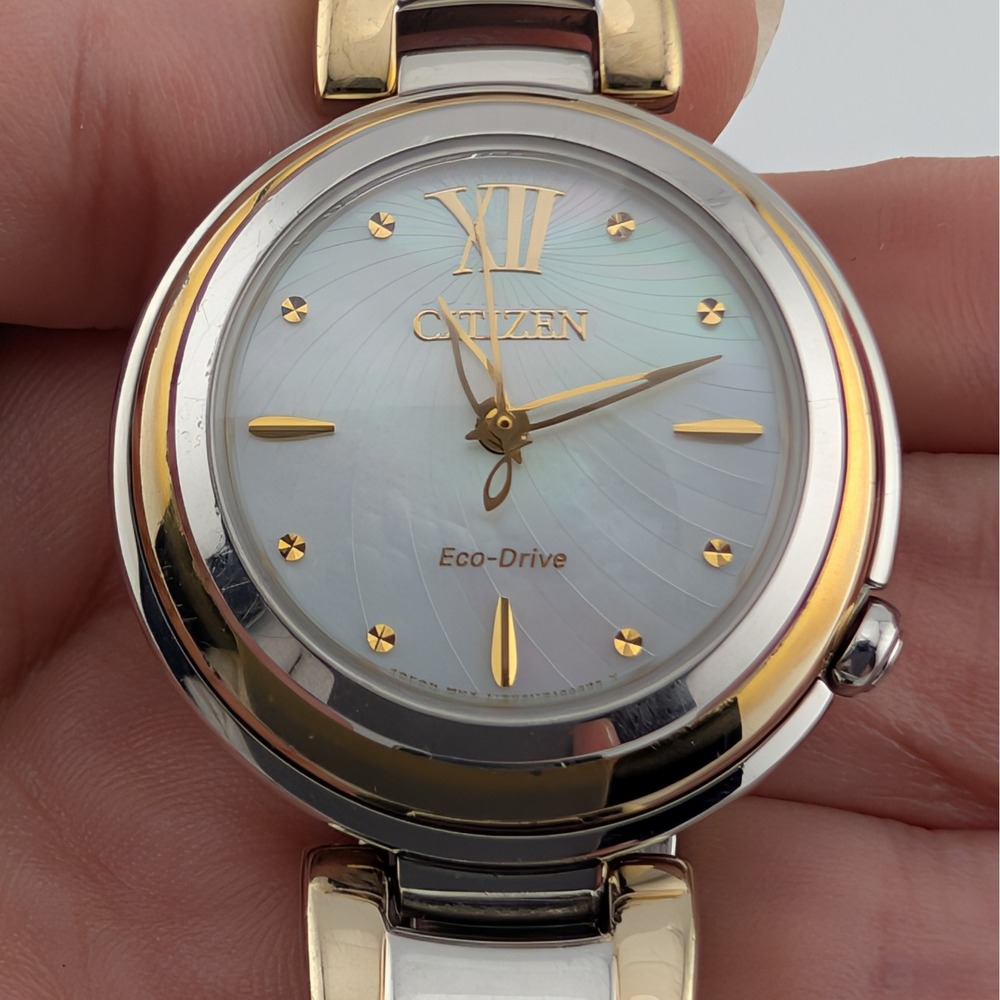 Citizen L Sunrise Eco-Drive Sapphire MOP Two Tone Women's Watch E031-S093279 - Picture 11 of 11